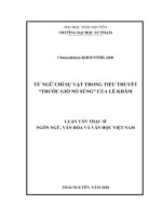 Từ ngữ chỉ sự vật trong tiểu thuyết trước giờ nổ súng của lê khâm 