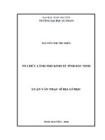 Luận văn Thạc sĩ Địa lý học: Tổ chức lãnh thổ kinh tế tỉnh Bắc Ninh