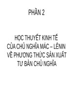 Bài giảng Những nguyên lí cơ bản của chủ nghĩa Mác-Lênin - Chương 4: Học thuyết giá trị