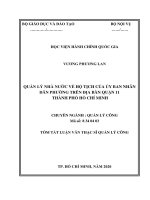 Tóm tắt Luận văn Thạc sĩ Quản lý công: Quản lý nhà nước về Hộ tịch của Ủy ban nhân dân Phường trên địa bàn Quận 11 Thành phố Hồ Chí Minh, giai đoạn năm 2015 đến nay