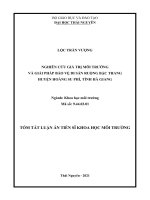 Nghiên cứu giá trị môi trường và giải pháp bảo vệ di sản ruộng bậc thang huyện hoàng su phì, tỉnh hà giang TT 