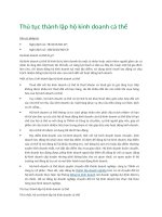 Thủ tục thành lập hộ kinh doanh cá thể 