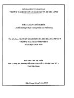 Quản lý hoạt động xã hội hóa giáo dục ở trường mẫu giáo