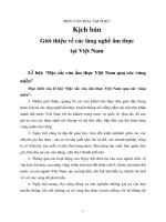 Môn văn hóa ẩm thực: Giới thiệu về các làng nghề ẩm thực tại việt nam