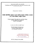 Ảnh hưởng qua lại giữa đạo công giáo và văn hoá việt nam 