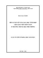Rèn luyện kĩ năng dạy học tích hợp cho giáo viên môn Toán ở trường trung học phổ thông