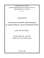 Tổ chức quản lý và khai thác nguồn lực thông tin tại trung tâm thông tin thư viện trường đại học hà nội 