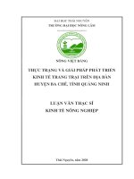 (Luận văn thạc sĩ) Thực trạng và giải pháp phát triển kinh tế trang trại trên địa bàn huyện Ba Chẽ, tỉnh Quảng Ninh