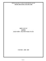 Giáo án học kì II Vật lí Lớp 8 - Năm học 2008-2009 - Nguyễn Ngọc Tuấn