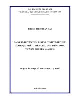 Đảng bộ huyện tam dương tỉnh vĩnh phúc lãnh đạo phát triển giáo dục phổ thông từ năm 2000 đến năm 2010 
