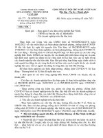 Công văn về thực hiện nghiêm các biện pháp phòng chống dịch Covid 19.