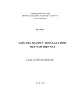 Giáo dục đạo đức trong gia đình việt nam hiện nay 