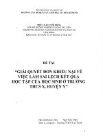 Giải quyết đơn khiếu nại về việc làm sai lệch kết quả học tập của học sinh trường THCS