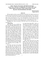 Thực trạng ứng dụng mô hình giáo dục năng lực cảm xúc xã hội SEL của giáo viên vào hoạt động giáo dục ở bậc trung học cơ sở địa bàn thành phố Hồ Chí Minh