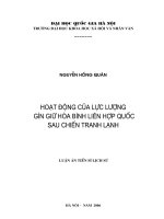 Hoạt động của lực lượng gìn giữ hoà bình liên hợp quốc sau chiến tranh lạnh 