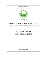 (Luận văn thạc sĩ) Nghiên cứu một số biện pháp kỹ thuật canh tác cây Hoài sơn tại tỉnh Lào Cai