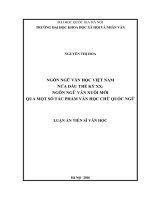 Ngôn ngữ văn học việt nam nửa đầu thế kỷ xx 