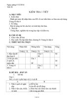Giáo án Công nghệ 6 - Tiết 29: Kiểm tra 1 tiết - Năm học 2014-2015