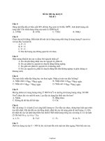 Đề thi 100 câu hỏi Vật lí Lớp 8 mã đề 1