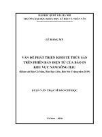 Vấn đề phát triển kinh tế thủy sản trên phiên bản điện tử của báo in khu vực nam sông hậu khảo sát báo cà mau báo bạc liêu báo sóc trăng năm 2019 