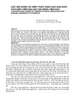 Các nội dung và hình thức giáo dục đạo đức cho sinh viên Đại học Đà Nẵng hiện nay