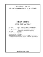 ĐẠI HỌC SƯ PHẠM KỸ THUẬT TP HỒ CHÍ MINH - CHƯƠNG TRÌNH GIÁO DỤC ĐẠI HỌC. Tên CTĐT : CÔNG NGHỆ KỸ THUẬT CƠ ĐIỆN TỬ