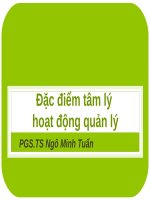 Bài giảng Tâm lý học quản lý: Đặc điểm tâm lý hoạt động quản lý - PGS.TS. Ngô Minh Tuấn
