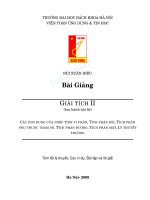 Bài Giảng Giải tích II: Phần 1 - Bùi Xuân Diệu