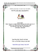 SÁNG KIẾN THỰC TRẠNG VÀ BIỆN PHÁP CHỈ ĐẠO TỔ CHỨC QUẢN LÝ CÔNG TÁC THAO GIẢNG DỰ GIỜ GIÁO VIÊN TẠI TRƯỜNG TIỂU HỌC THẠNH BÌNH A NĂM HỌC: 2018-2019