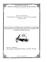 Công tác phối hợp giữa nhà trường và cha mẹ học sinh nhằm nâng cao chất lượng giáo dục tại trường THPT