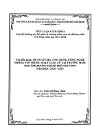 QUẢN LÝ VIỆC ƯNGS DỤNG CÔNG NGHỆ THÔNG TIN TRONG VIỆC SOẠN GIÁO ÁN TẠI TRƯỜNG MẦM NON