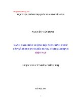NÂNG CAO CHẤT LƯỢNG ĐỘI NGŨ CÔNG CHỨC CẤP XÃ Ở HUYỆN NGHĨA HƯNG, TỈNH NAM ĐỊNH HIỆN NAY. LUẬN VĂN CỬ NHÂN CHÍNH TRỊ
