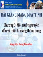 Bài giảng Mạng máy tính: Chương 3 - Hoàng Thanh Hòa (CĐ Kinh tế Đối ngoại)