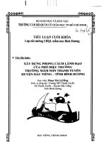 Xây dựng phong cách lãnh đạo của PHT trường mầm non