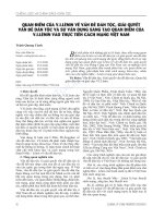 Quan điểm của V.I.Lênin về vấn đề dân tộc, giải quyết vấn đề dân tộc và sự vận dụng sáng tạo quan điểm của V.I.Lênin vào thực tiễn cách mạng Việt Nam