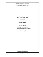 ĐỀ CƯƠNG CHI TIẾT HỌC PHẦN VIỄN THÁM. SỐ TÍN CHỈ: 03, Dùng cho ngành: Quản lý đất đai Bậc: Cao đẳng