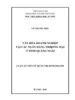 Đề tài - Văn hóa doanh nghiệp tại các ngân hàng thương mại ở tỉnh Quảng Ngãi
