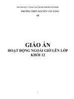 GIÁO ÁN HOẠT ĐỘNG NGOÀI GIỜ LÊN LỚP KHỐI 12