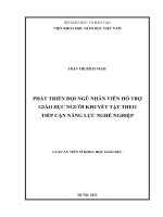 (Luận án tiến sĩ) phát triển đội ngũ nhân viên hỗ trợ giáo dục người khuyết tật theo tiếp cận năng lực nghề nghiệp 