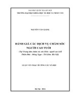 Đánh giá các dịch vụ chăm sóc người cao tuổi tại trung tâm chăm sóc sức khỏe người cao tuổi thiên đức đông ngạc từ liêm hà nội 