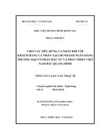 Tóm tắt Luận văn Thạc sĩ Tài chính Ngân hàng: Cho vay tiêu dùng cá nhân đối với khách hàng cá nhân tại chi nhánh Ngân hàng Thương mại Cổ phần Đầu tư và Phát triển Việt Nam Bắc