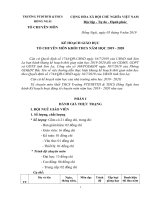 KẾ HOẠCH GIÁO DỤC TỔ CHUYÊN MÔN KHỐI THCS NĂM HỌC 2019 - 2020