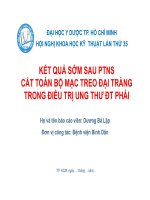 Bài giảng Kết quả sớm sau phẫu thuật nội soi cắt toàn bộ mạc treo đại tràng trong điều trị ung thư đại tràng phải
