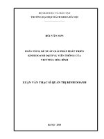 Phân tích, đề xuất giải pháp phát triển kinh doanh dịch vụ viễn thông của viettel hòa bình 