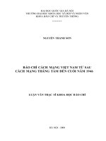 Báo chí cách mạng việt nam từ sau cách mạng tháng tám đến cuối năm 1946 