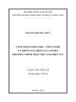 Cách mạng khoa học công nghệ và những tác động của nó đến đời sống chính trị ở việt nam hiện nay 