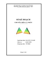 SỔ KẾ HOẠCHCHUYÊN MÔN CÁ NHÂN Người thực hiện: NGUYỄN VĂN ĐÔ G/v Giảng dạy môn: TIN HỌC