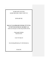 Bạo lực gia đình đối với phụ nữ ở vùng ven đô thành phố hà nội hiện nay” nghiên cứu trường hợp của xã kim chung hòai đức hà nội 