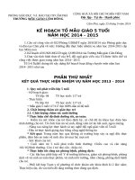 KẾ HOẠCH TỔ MẪU GIÁO 5 TUỔI