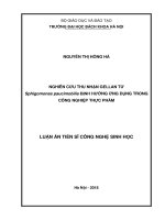 Nghiên cứu thu nhận gellan từ sphigomonas paucimobilis định hướng ứng dụng trong công nghệ thực phẩm 